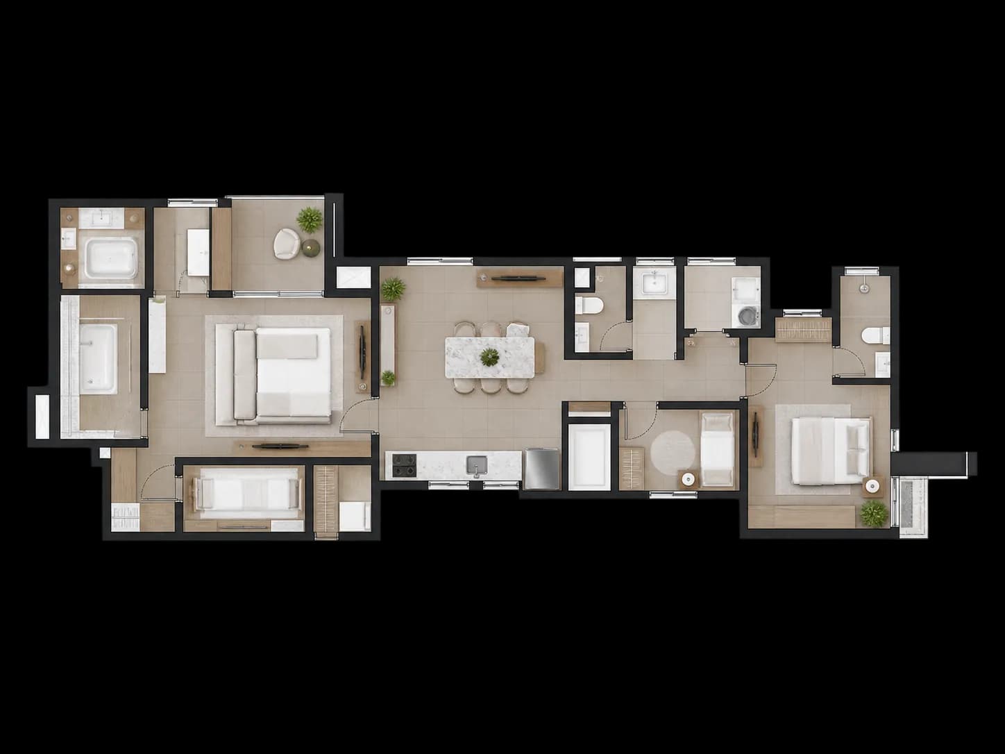 Mặt bằng căn hộ Penthouse duplex